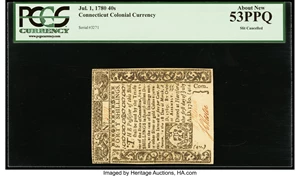 image for: Connecticut July 1, 1780 40s PCGS About New 53PPQ....