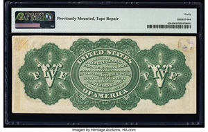 image for: Fr. 63b $5 1863 Legal Tender PMG Extremely Fine 40....