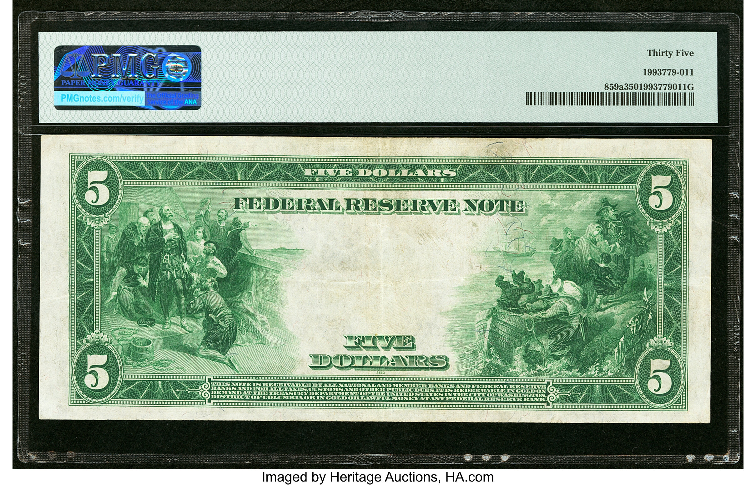 image for: Fr. 859a $5 1914 Federal Reserve Note PMG Choice Very Fine 35....
