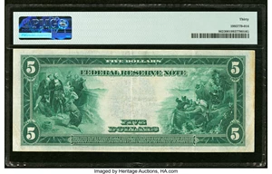 image for: Fr. 862 $5 1914 Federal Reserve Note PMG Very Fine 30....