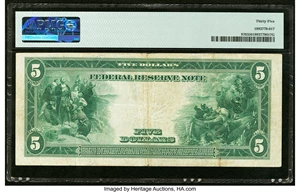 image for: Fr. 870 $5 1914 Federal Reserve Note PMG Choice Very Fine 35....