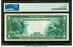 image for: Fr. 878 $5 1914 Federal Reserve Note PMG Very Fine 30....