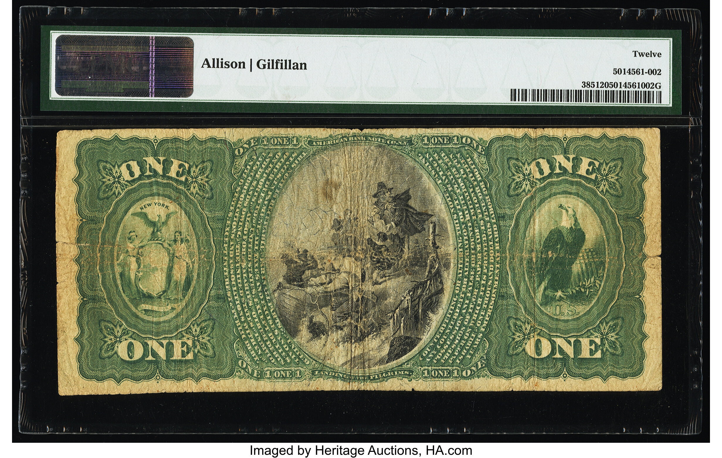 image for: Brooklyn, NY - $1 1875 Fr. 385 The First National Bank of the City of Brooklyn Ch. # 923 PMG Fine 12....