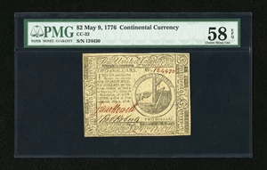 image for: Continental Currency May 9, 1776 $2 PMG Choice About Unc 58 EPQ....