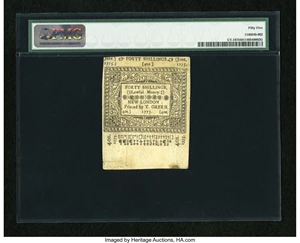 image for: Connecticut June 1, 1775 40s PMG About Uncirculated 55....