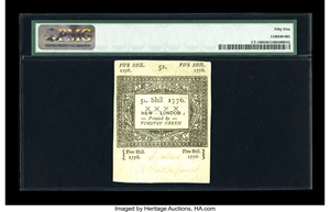 image for: Connecticut June 7, 1776 5s PMG About Uncirculated 55....