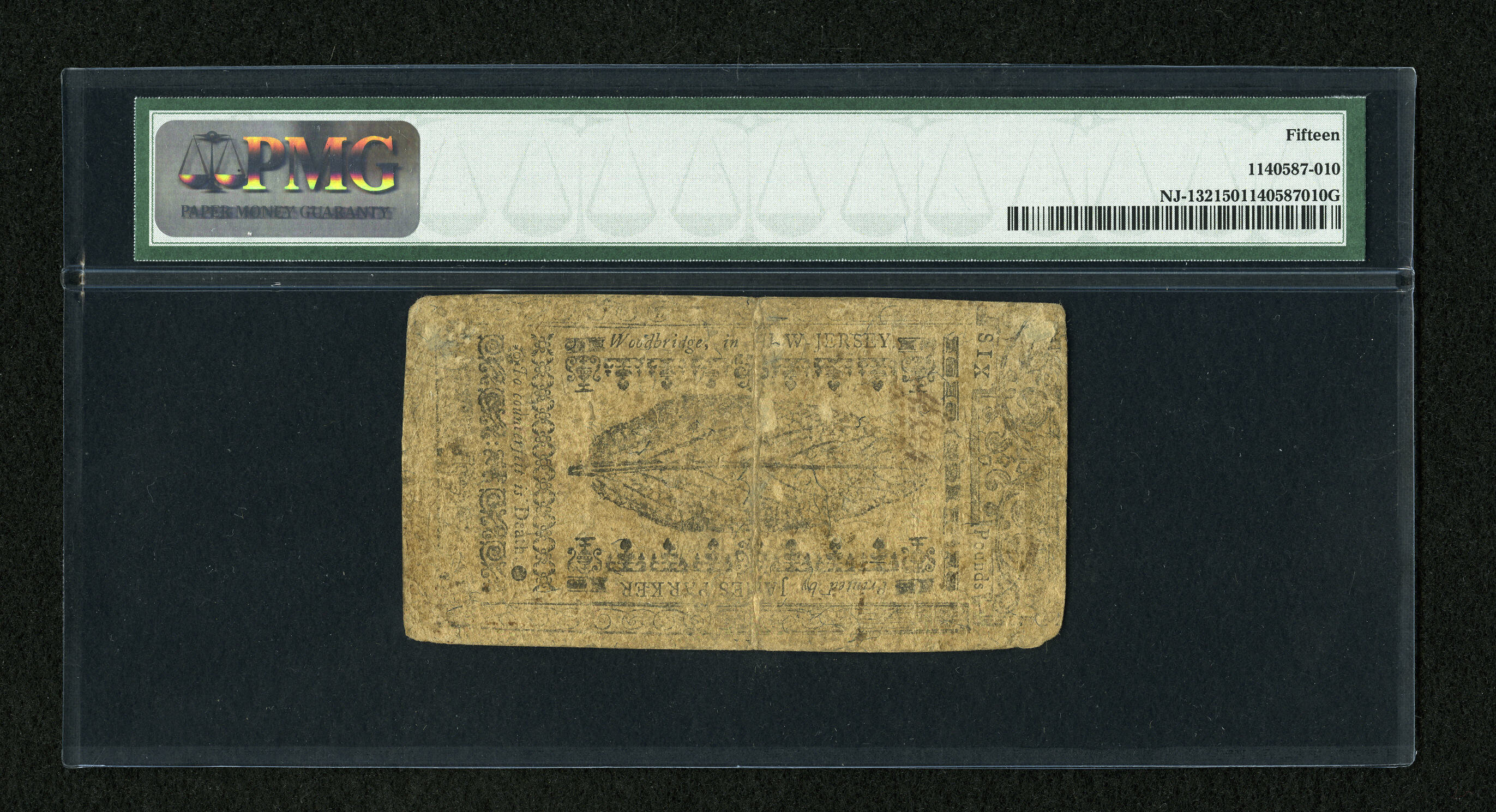 image for: New Jersey April 10, 1759 £6 PMG Choice Fine 15....