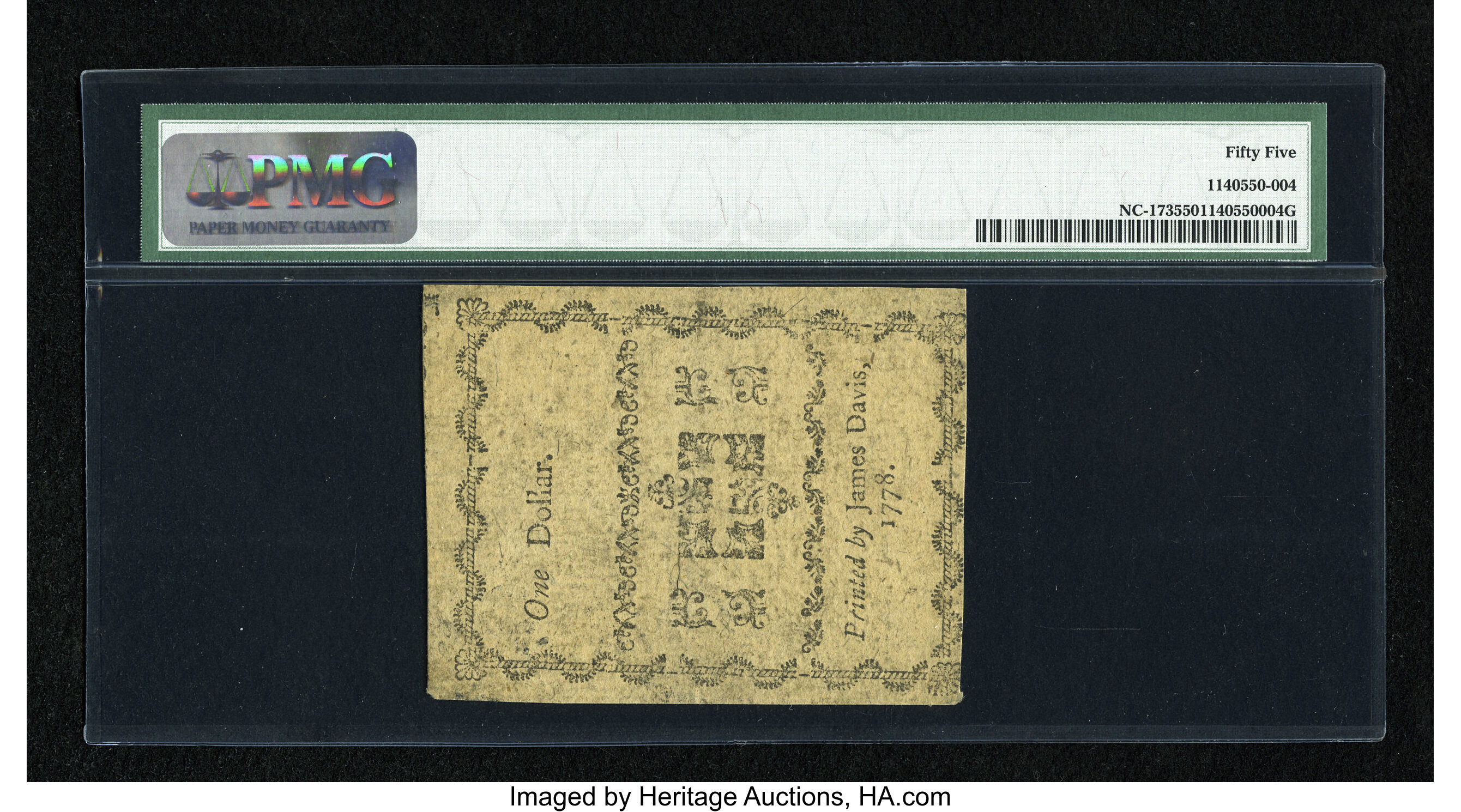 image for: North Carolina August 8, 1778 $1 PMG About Uncirculated 55....