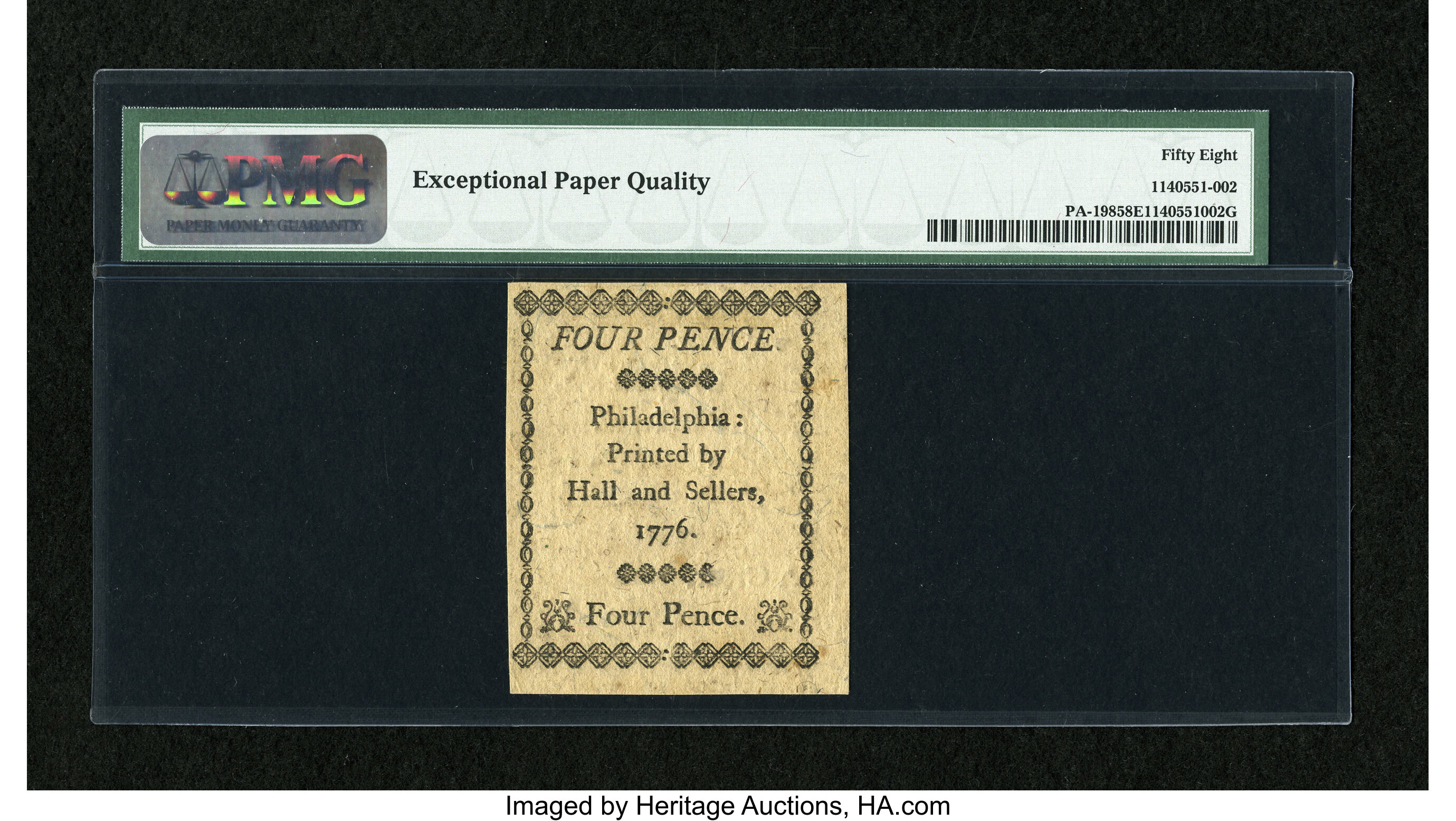 image for: Pennsylvania April 25, 1776 4d PMG Choice About Unc 58 EPQ....