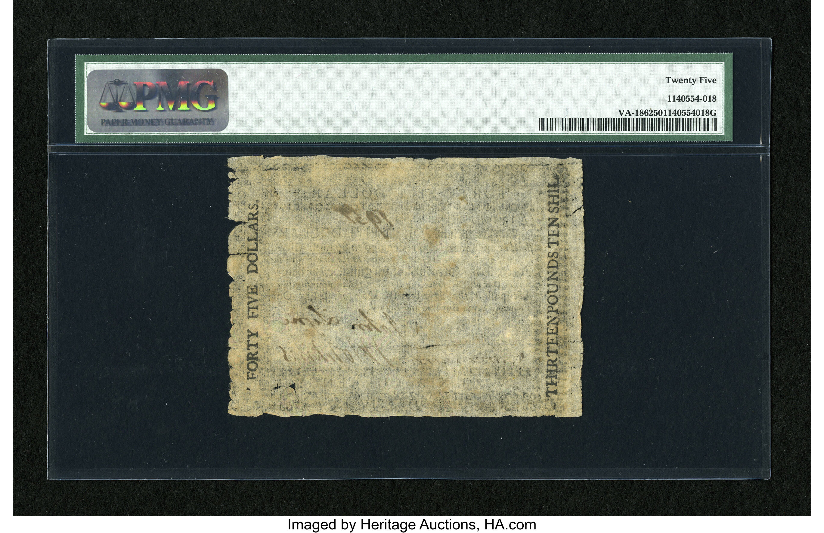 image for: Virginia July 14, 1780 $45 PMG Very Fine 25 EPQ....