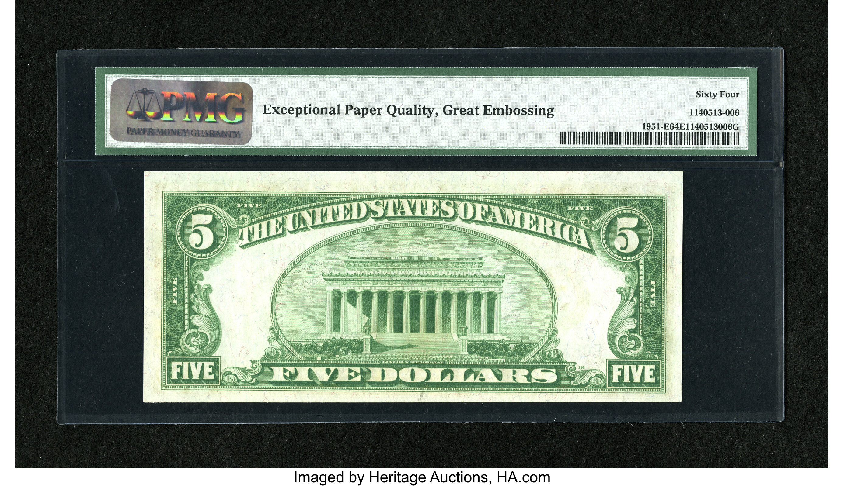image for: Fr. 1951-E $5 1928A Federal Reserve Note. PMG Choice Uncirculated 64 EPQ....