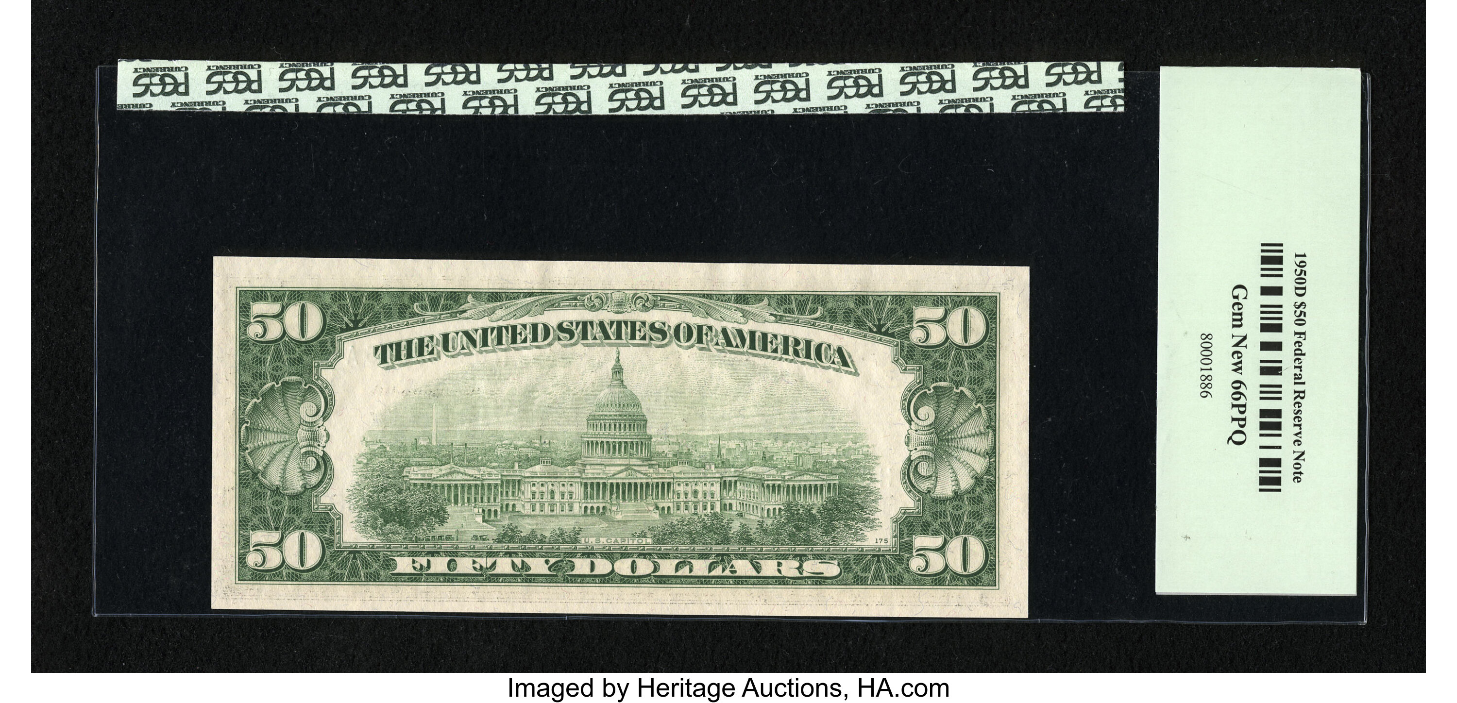 image for: Fr. 2111-H $50 1950D Federal Reserve Note. PCGS Gem New 66PPQ....