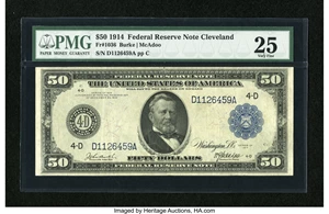 image for: Fr. 1036 $50 1914 Federal Reserve Note PMG Very Fine 25....
