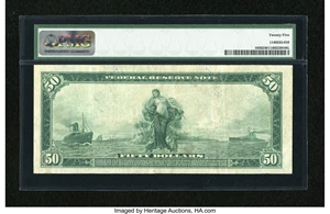 image for: Fr. 1036 $50 1914 Federal Reserve Note PMG Very Fine 25....