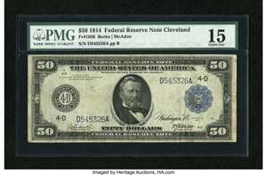 image for: Fr. 1036 $50 1914 Federal Reserve Note PMG Choice Fine 15....