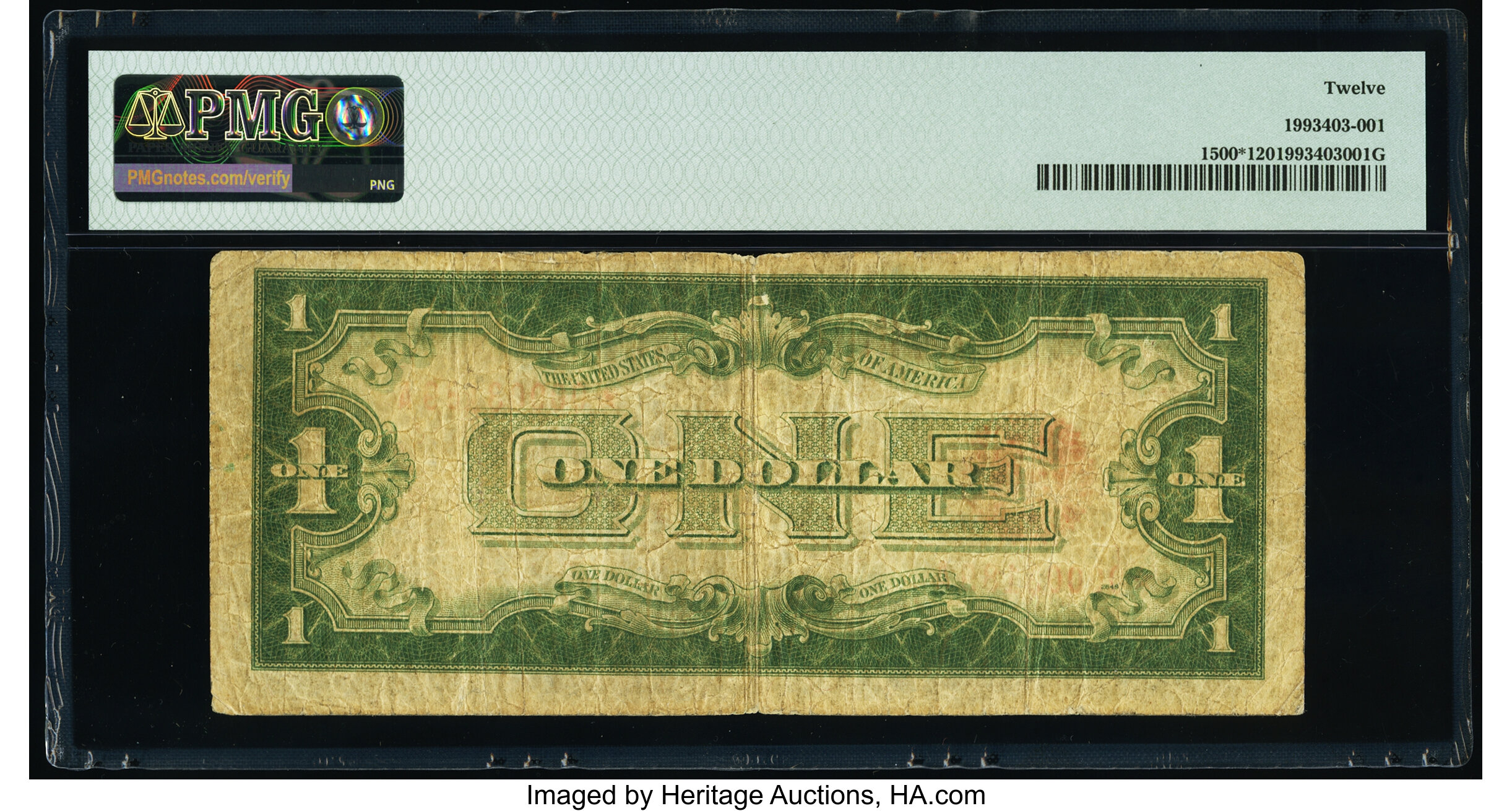 image for: Low Serial Number 3189 Fr. 1500* $1 1928 Legal Tender Star Note. PMG Fine 12....