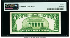 image for: Low Serial Number 64 Fr. 1950-C $5 1928 Federal Reserve Note. PMG Choice Uncirculated 64 EPQ....