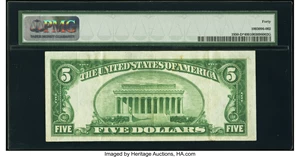 image for: Fr. 1950-D* $5 1928 Federal Reserve Star Note. PMG Extremely Fine 40....