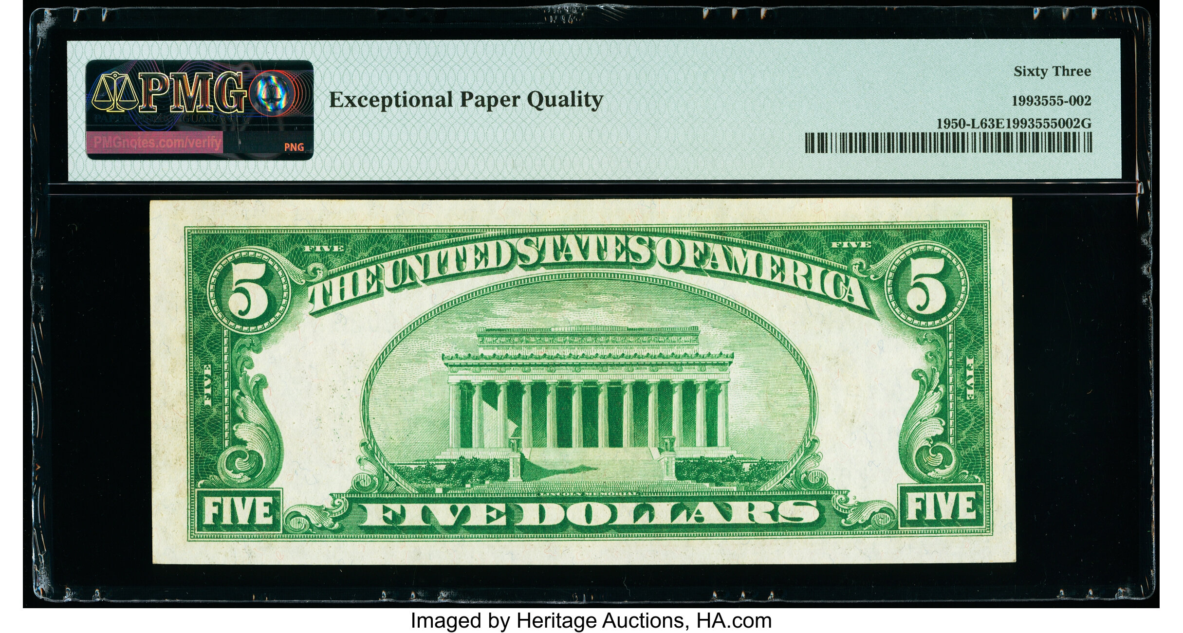 image for: Low Serial Number 36 Fr. 1950-L $5 1928 Federal Reserve Note. PMG Choice Uncirculated 63 EPQ....