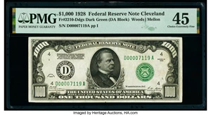 image for: Fr. 2210-D $1,000 1928 Federal Reserve Note. PMG Choice Extremely Fine 45....