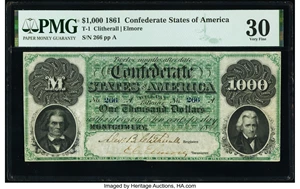 image for: T1 $1,000 1861 PF-1 Cr. 1 PMG Very Fine 30 CC....