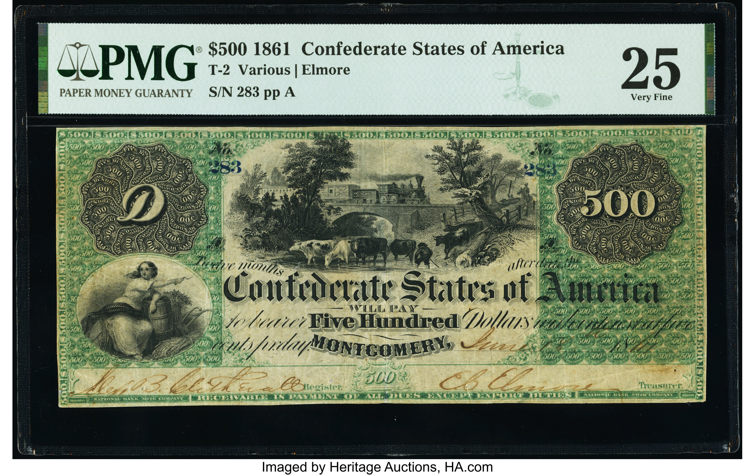 image for: T2 $500 1861 PF-1 Cr. 2 PMG Very Fine 25....