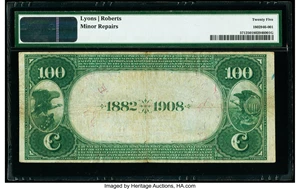 image for: Boston, MA - $100 1882 Date Back Fr. 571 The National Shawmut Bank Ch. # (N)5155 PMG Very Fine 25....