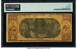 image for: San Francisco, CA - $5 1870 Fr. 1136 The First National Gold Bank Ch. # 1741 PMG Very Fine 20....