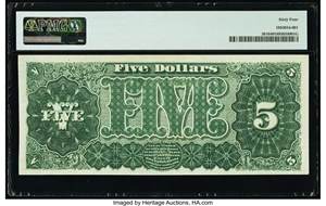 image for: Fr. 361 $5 1890 Treasury Note PMG Choice Uncirculated 64....