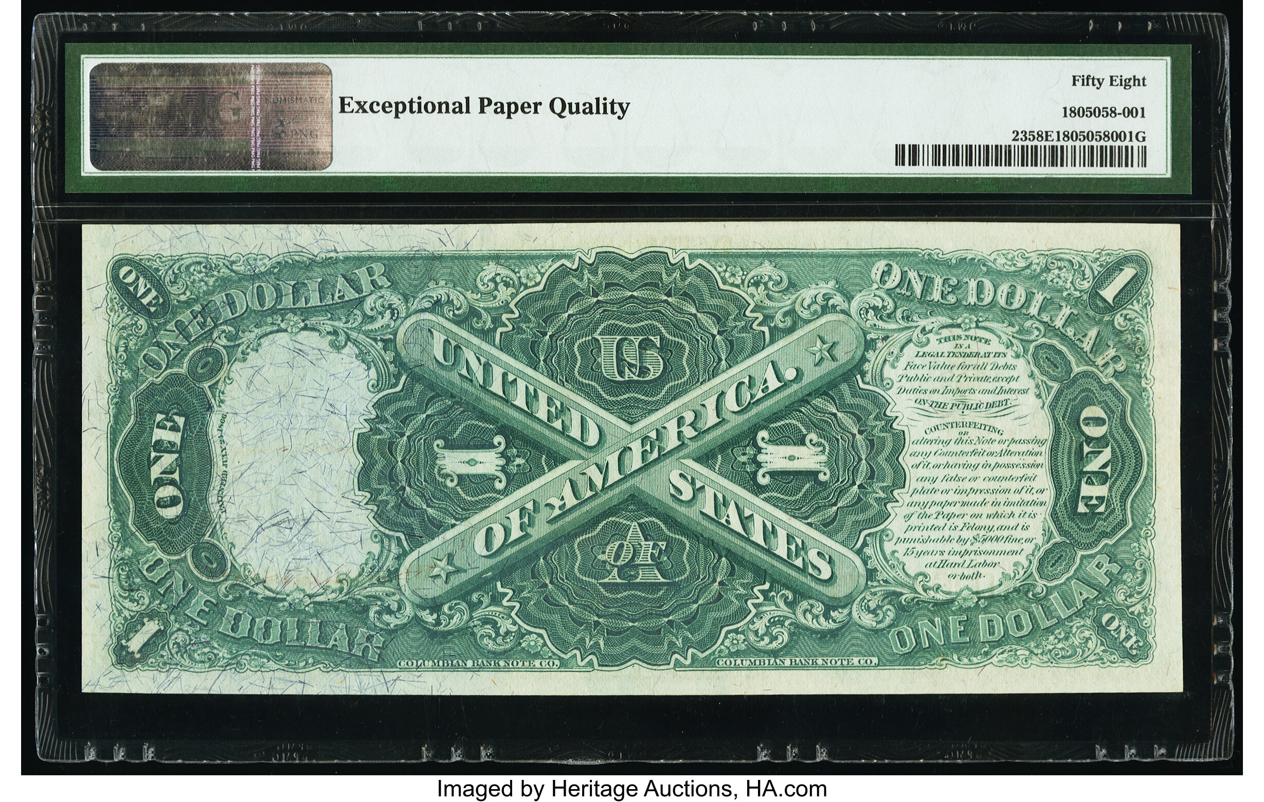 image for: Fr. 23 $1 1875 Legal Tender PMG Choice About Unc 58 EPQ....