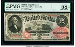 image for: Fr. 46 $2 1875 Legal Tender PMG Choice About Unc 58 EPQ....