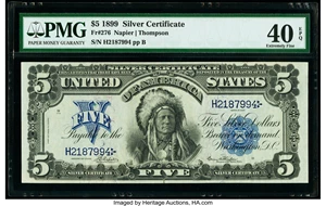 image for: Fr. 276 $5 1899 Silver Certificate PMG Extremely Fine 40 EPQ....