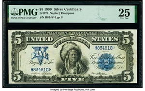image for: Fr. 276 $5 1899 Silver Certificate PMG Very Fine 25....