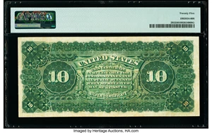 image for: Fr. 293 $10 1886 Silver Certificate PMG Very Fine 25....