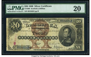 image for: Fr. 309 $20 1880 Silver Certificate PMG Very Fine 20....