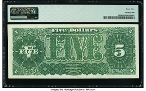 image for: Fr. 361 $5 1890 Treasury Note PMG Choice Extremely Fine 45....