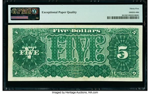 image for: Fr. 361 $5 1890 Treasury Note PMG Choice Very Fine 35 EPQ....
