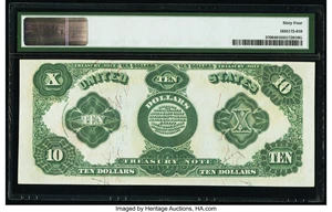 image for: Fr. 370 $10 1891 Treasury Note PMG Choice Uncirculated 64....