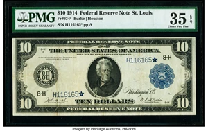 image for: Fr. 934* $10 1914 Federal Reserve Star Note PMG Choice Very Fine 35 EPQ....