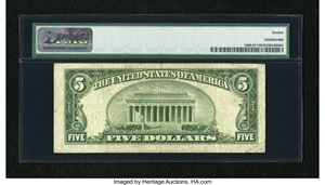 image for: Fr. 1960-H* $5 1934D Federal Reserve Note. PMG Fine 12....
