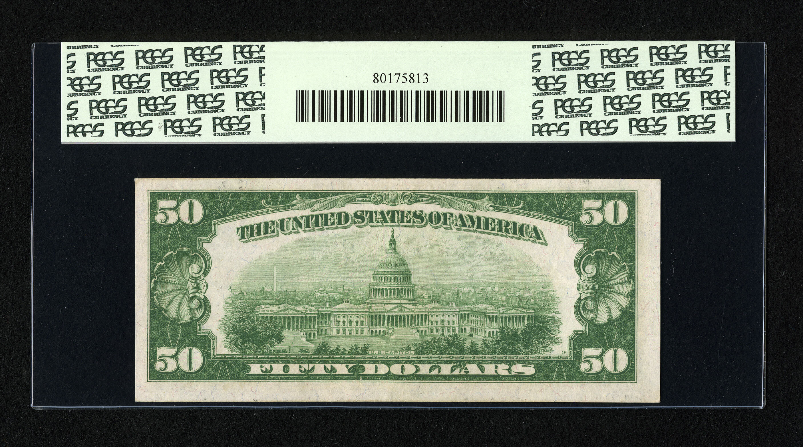 image for: Fr. 2100-K $50 1928 Federal Reserve Note. PCGS Choice About New 55....