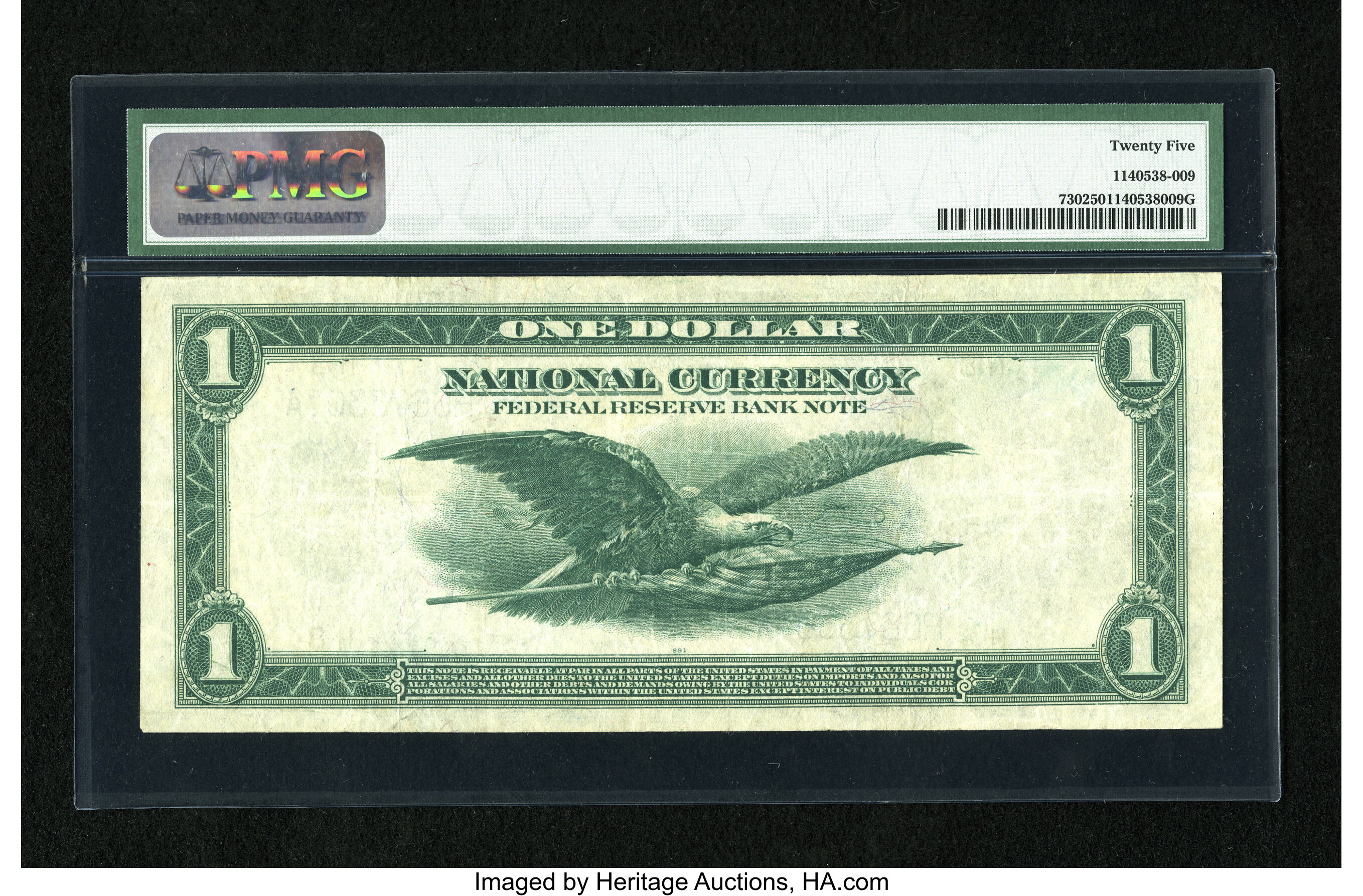 image for: Fr. 730 $1 1918 Federal Reserve Bank Note PMG Very Fine 25....