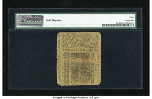 image for: Delaware May 1, 1758 20s PMG Very Good 8 Net....