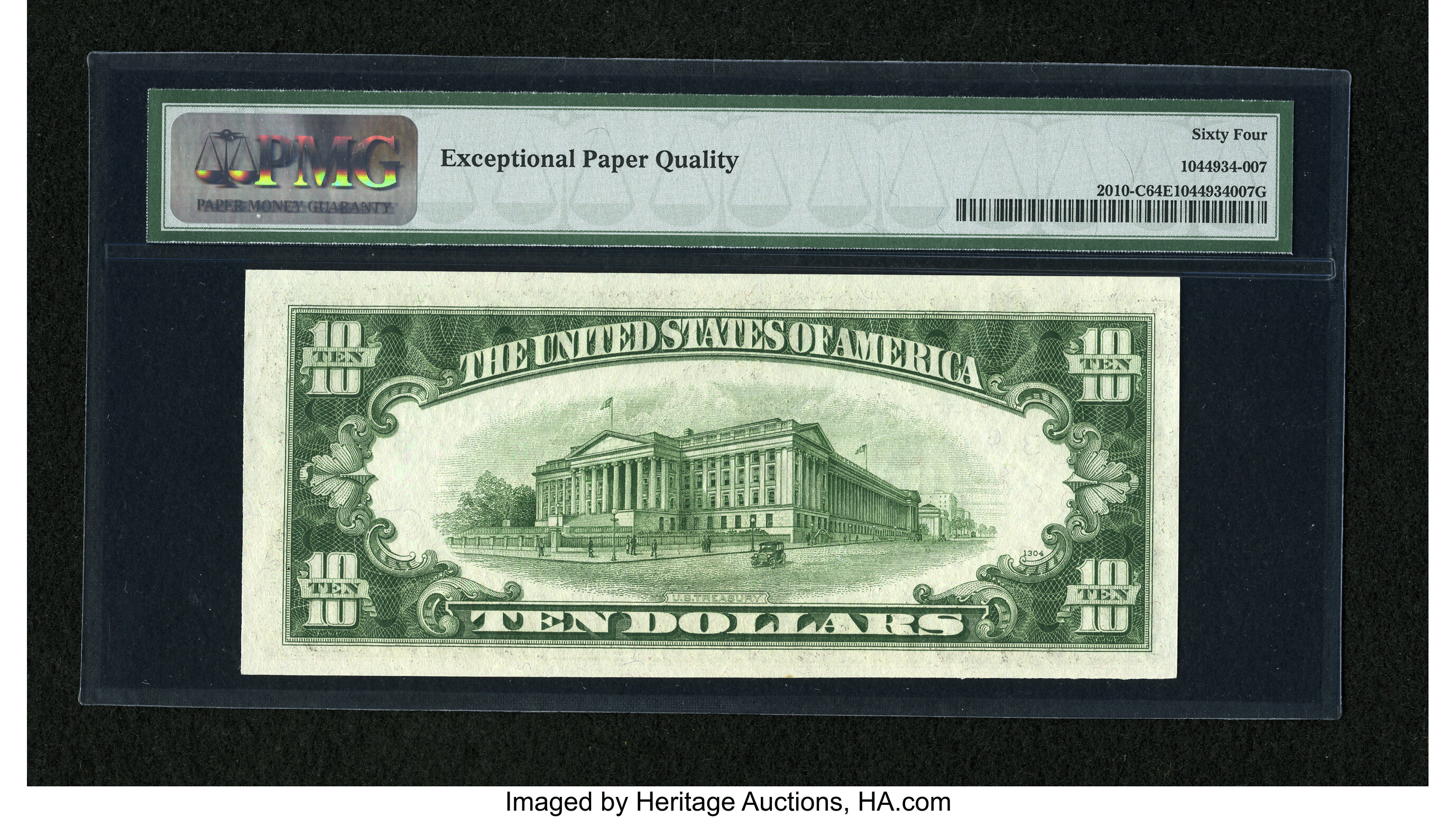 image for: Fr. 2010-C $10 1950 Wide Federal Reserve Note. PMG Choice Uncirculated 64 EPQ....