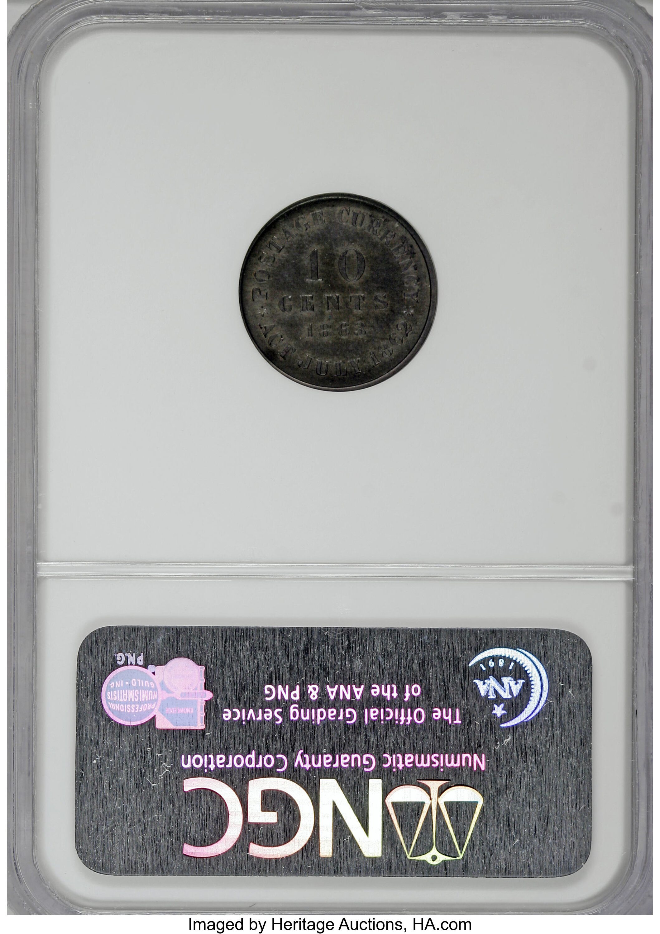 image for: 1863 10C Ten Cents, Judd-326A, Pollock-394, High R.6, PR64 NGC....