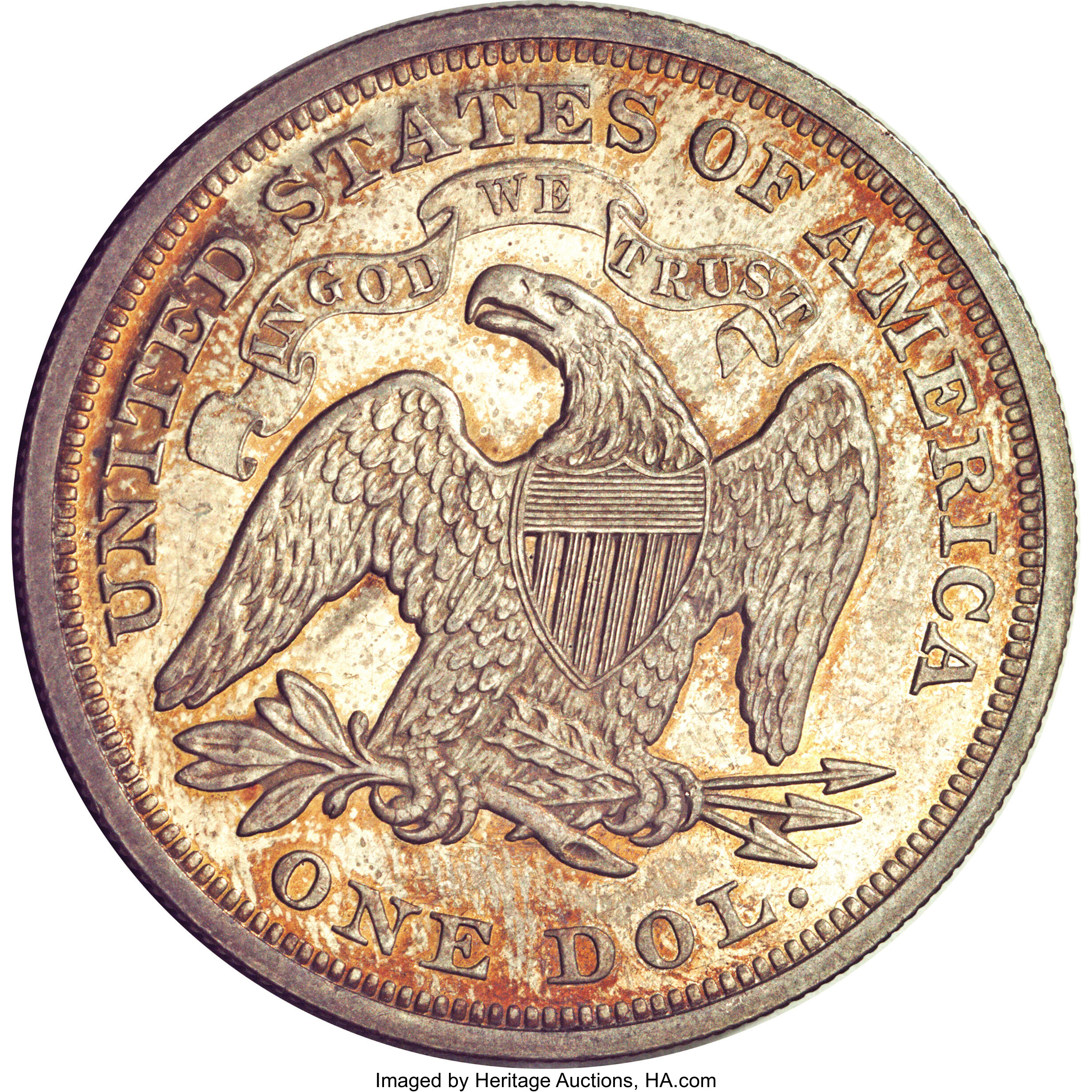 image for: 1865 $1 Dollar, Judd-434, Pollock-507, Low R.7, PR63 NGC....