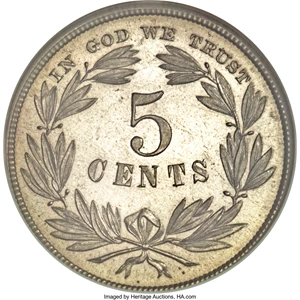 image for: 1866 5C Five Cents, Judd-461, Pollock-535, R.5, PR66 NGC....