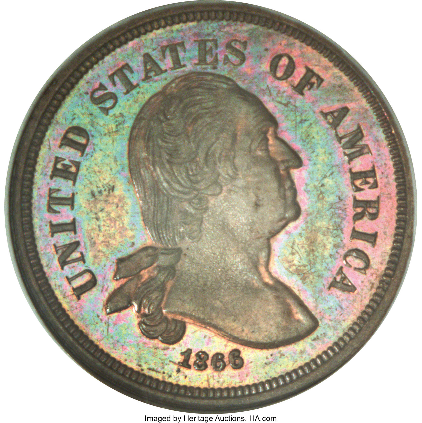 image for: 1866 5C Five Cents, Judd-462, Pollock-536, Low R.7, PR63 Brown NGC....