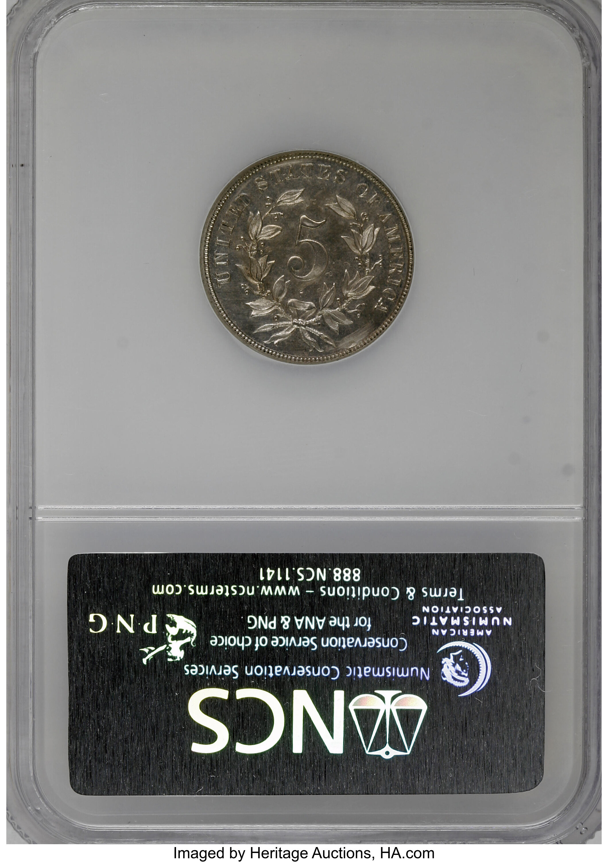 image for: 1866 5C Five Cents, Judd-481, Pollock-571, Low R.7--Spot Removed--NCS. Proof....