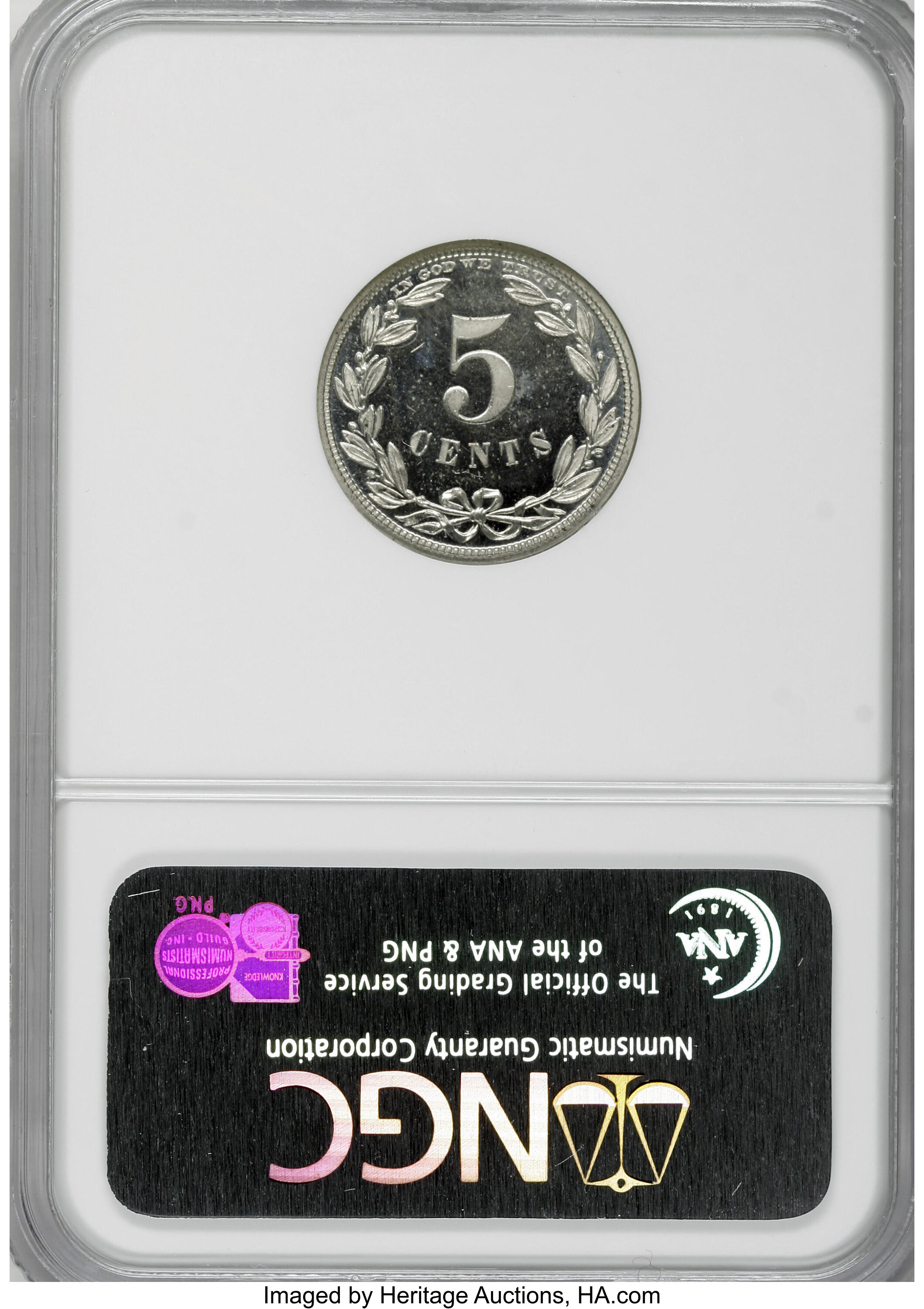 image for: 1867 5C Five Cents, Judd-570, Pollock-638, R.5, PR65 Ultra Cameo NGC....